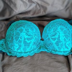 VS PINK Pushup Bra Size 34C Teal